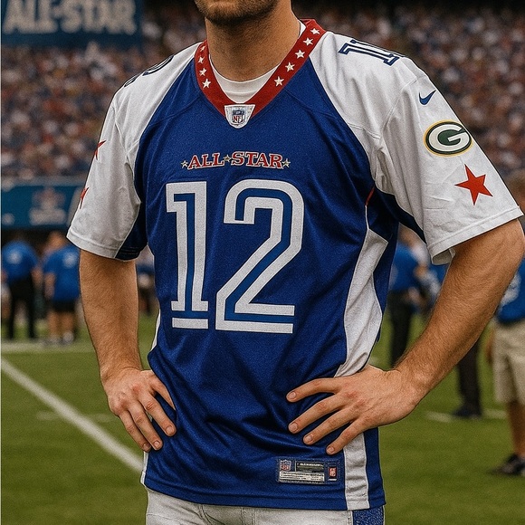 Aaron Rodgers 2010 Pro Bowl NFL Green Bay Packers Reebok Jersey Size 48 All Star - Picture 1 of 9